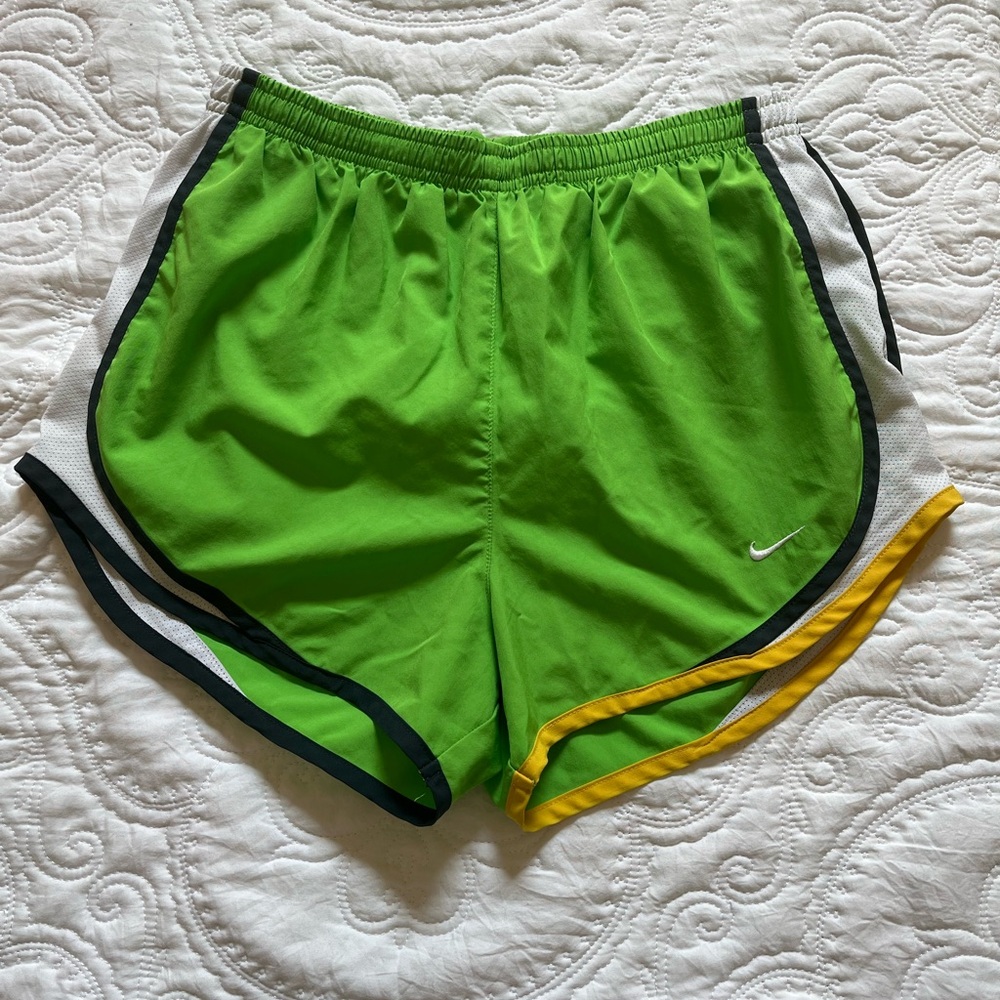 Nike Green and White Athletic Shorts Lightweight Performance